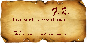 Frankovits Rozalinda névjegykártya